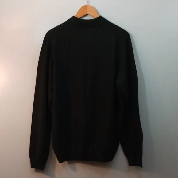 Brooks Brothers Green Fine Italian Merino Wool Long Sleeve Polo Shirt  (Large) - Picture 11 of 11